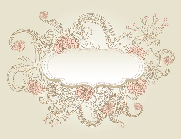Vintage style background with flowers Stock Illustration