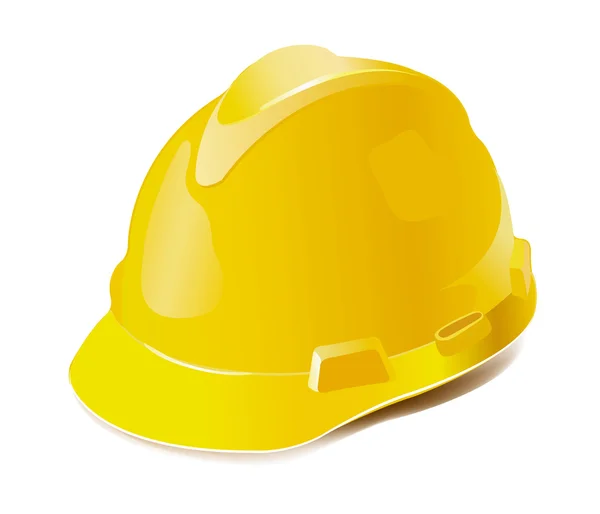 Cappello rigido giallo isolato su bianco — Vettoriale Stock