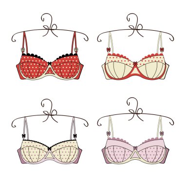 Vector bras on white background clipart