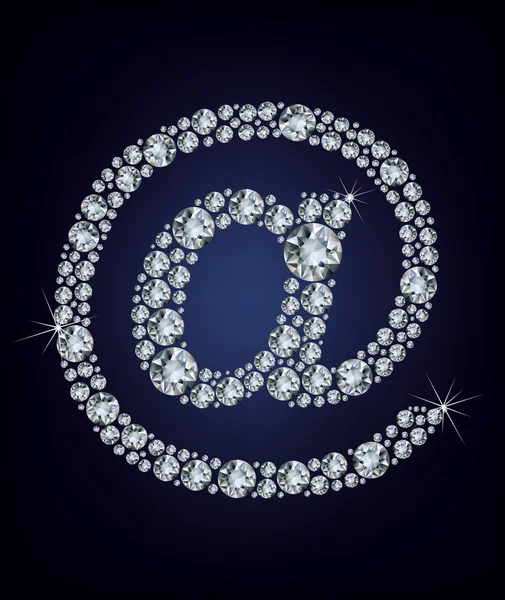 E poczta ikona z diamentów — Wektor stockowy