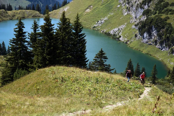 Turisté v Alpách — Stock fotografie
