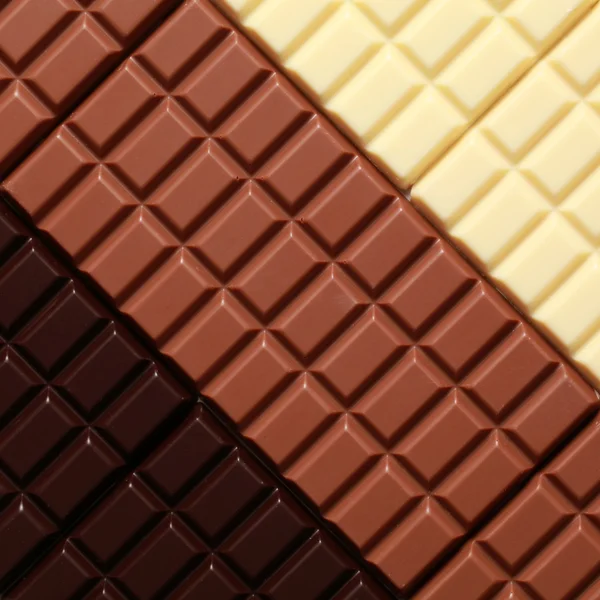 3 сорта шоколада — стоковое фото