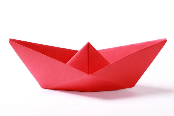Red paper boat — Stock Photo, Image