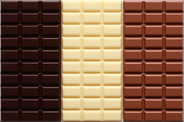 3 сорта шоколада — стоковое фото