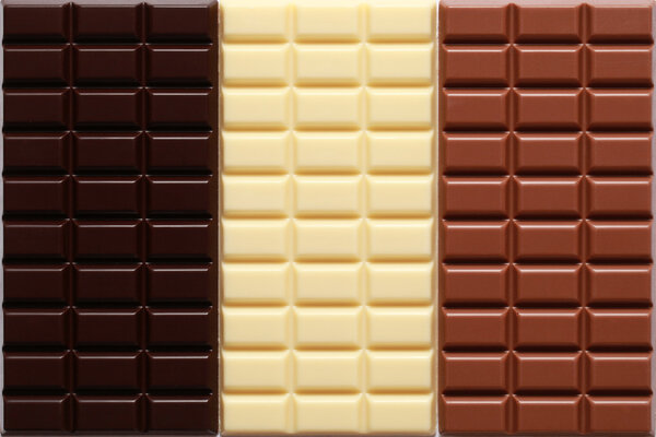 3 sorts of chocolate Stock Image