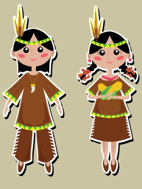 Thanksgiving day,indians. clipart