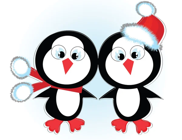 Deux pingouins, vecteur , — Image vectorielle
