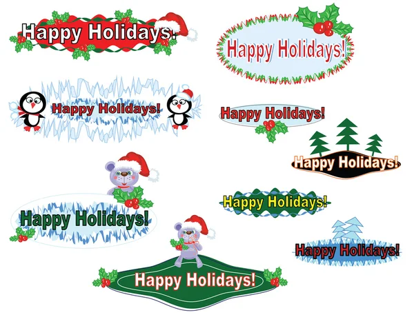 Holidays banners,set — Stock Vector