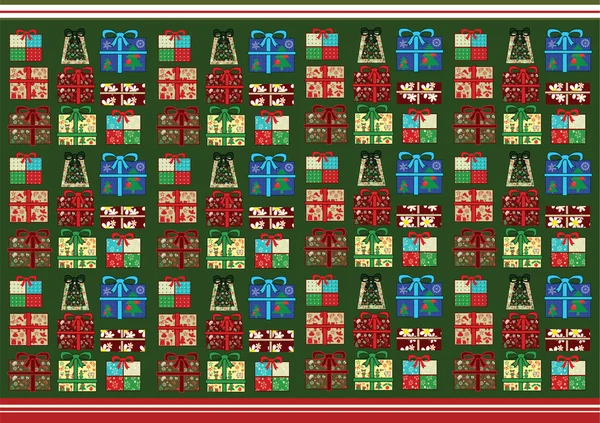 Christmas border with lot of the gifts boxes — Stock Photo, Image