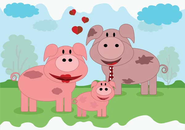 Свині сім'ї — стокове фото
