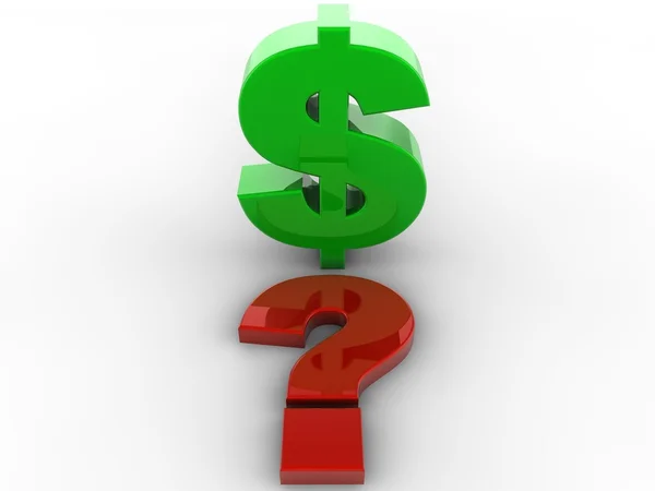 stock image Dollar and question sign