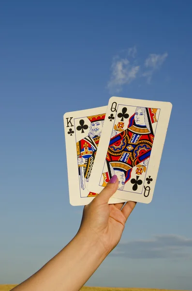 Paar kaarten. koning en koningin Kruis — Stockfoto