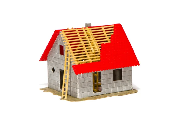 Plastic house model details on white background. — Stock Photo, Image