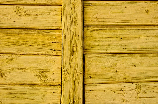Oude houten geschilderde muur architecturale achtergrond. — Stockfoto