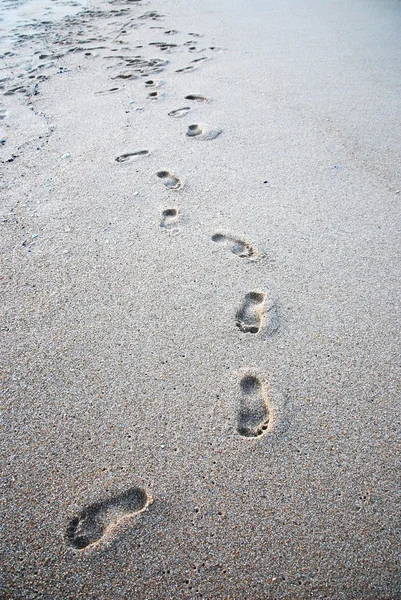 Empreintes dans le sable — Photo