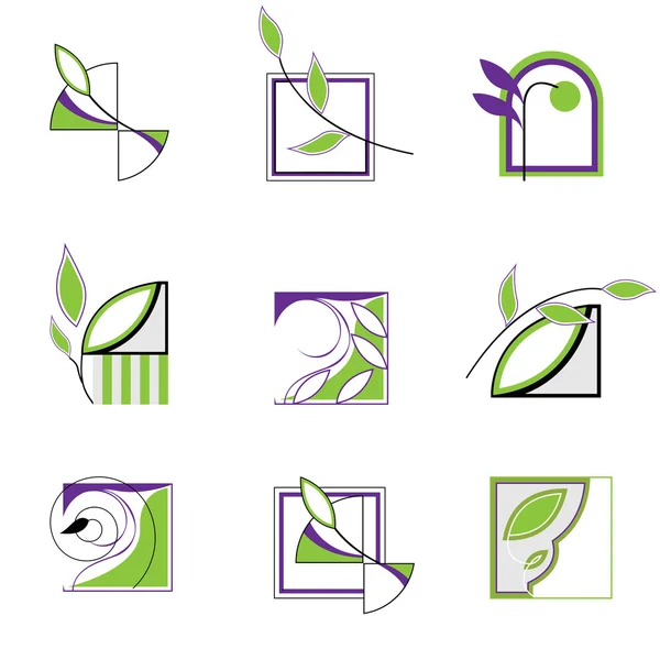 Logotipo com folhas — Vetor de Stock
