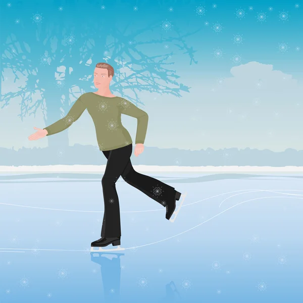 L'homme en patins — Image vectorielle