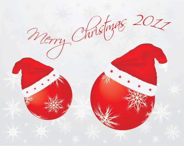 Special Christmas background with Santa hats — Stock Vector