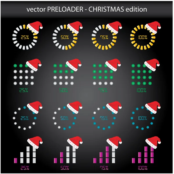 Special progress signs - Christmas edition — Stock Vector