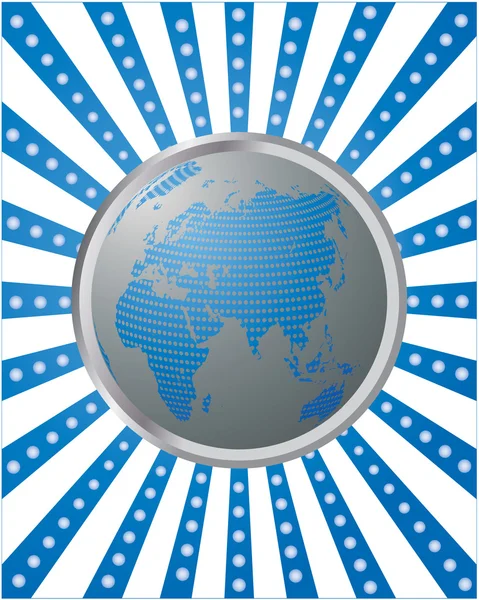 Fond abstrait bleu avec globe — Image vectorielle