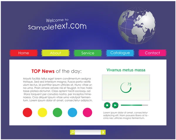 Colored website template — Stock Vector