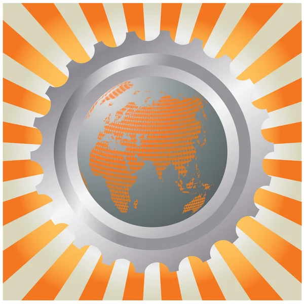 Fond abstrait orange avec carte — Image vectorielle