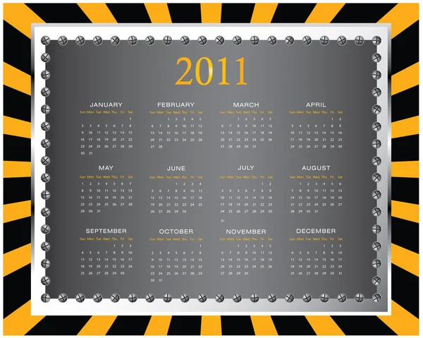 带有特殊设计的 2011 年日历 — 图库矢量图片