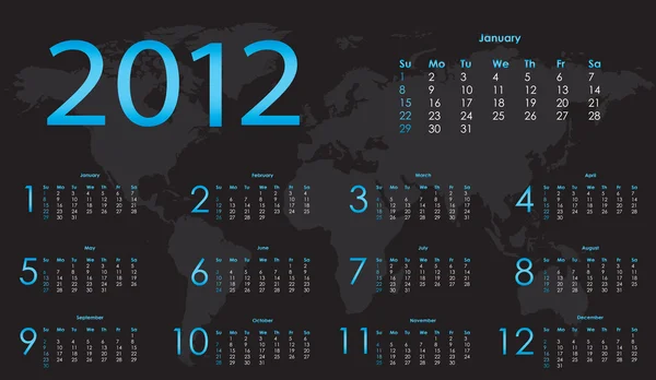 Calendrier spécial pour 2012 — Image vectorielle