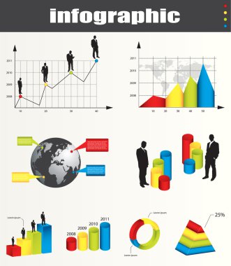Infographic vektör grafikleri ve elemanları