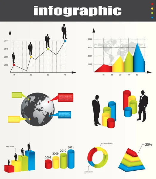 Infographic vector graphs and elements — Stock Vector