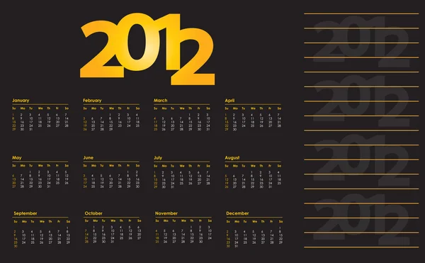 Spezielle Kalendergestaltung für 2012 — Stockvektor