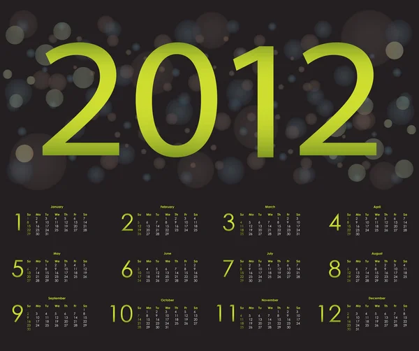 Besondere Kalendergestaltung 2012 — Stockvektor