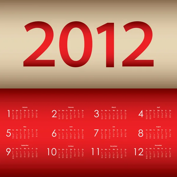 Специальный календарь 2012 — стоковый вектор