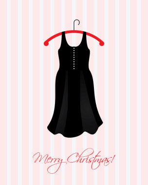 Christmas card with a special black dress clipart