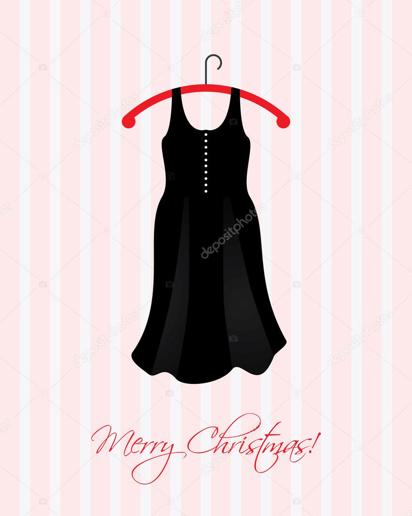 Christmas card with a special black dress