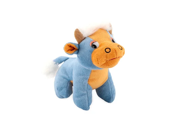Soft Toys Cow White Background — 스톡 사진