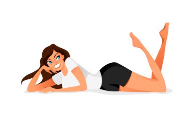 Relaxed woman clipart