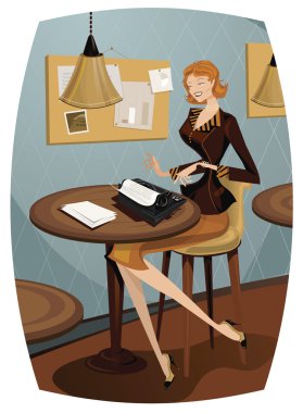 Retro writter clipart