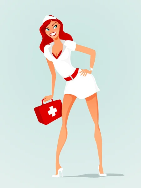 Lachende sexy verpleegster — Stockvector