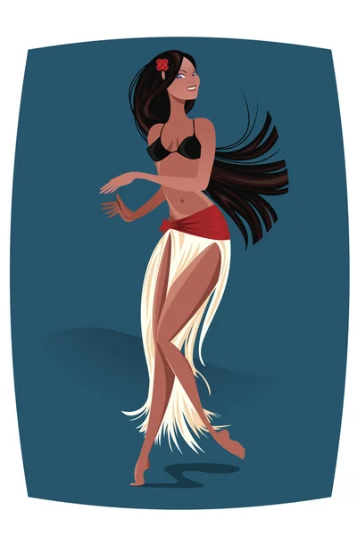 Bailarina de Hula — Archivo Imágenes Vectoriales