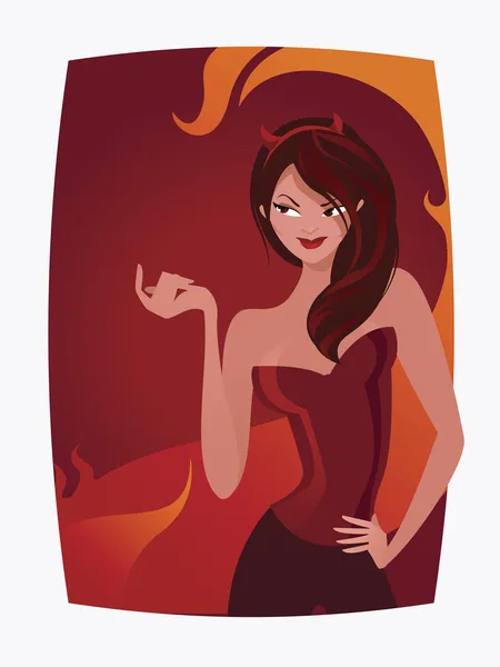 Дьявольская женщина — стоковый вектор