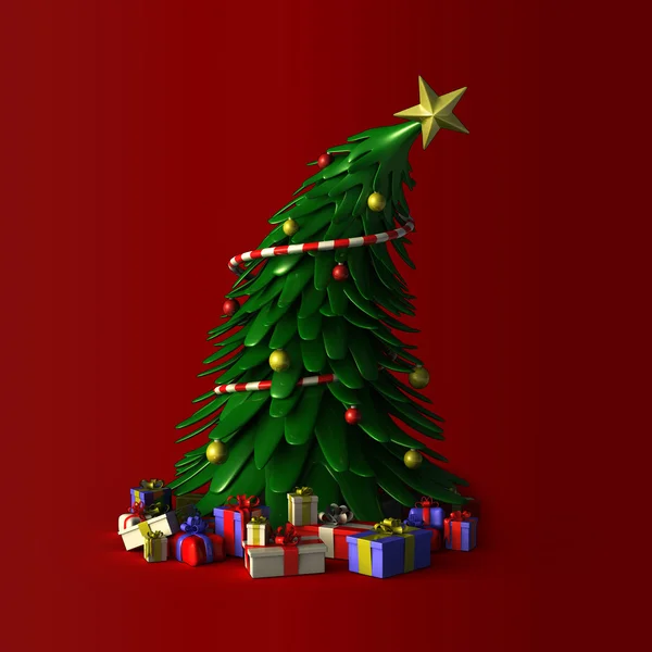 3D - karácsonyfa — Stock Fotó
