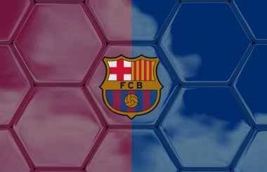 3D - Soccer texture - Barcelona clipart