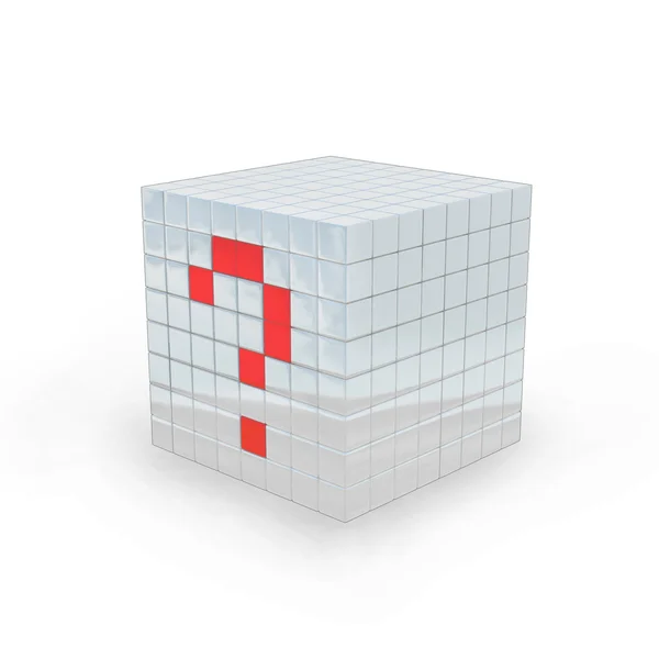 3D - questionmark kubus — Stockfoto