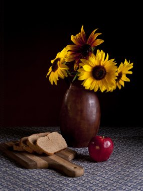 Food and sunflowers. clipart