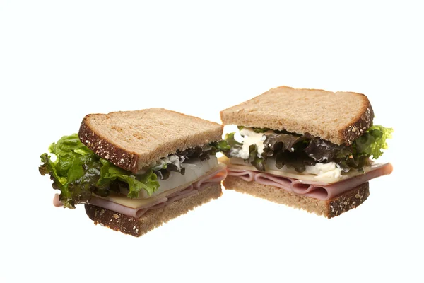 Ham sandwich on wheat. — Stock Photo, Image