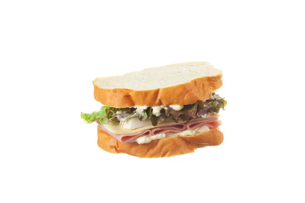 Jambonlu sandviç Fransız ekmeği üzerine. — Stok fotoğraf