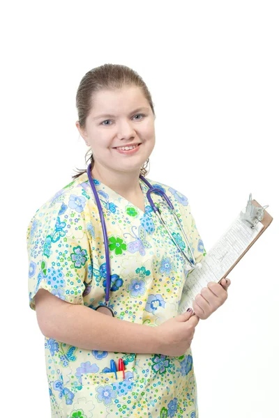 Nurse with clipboard. — Stock Photo, Image