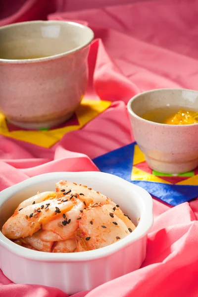 Kimchi och te. — Stockfoto