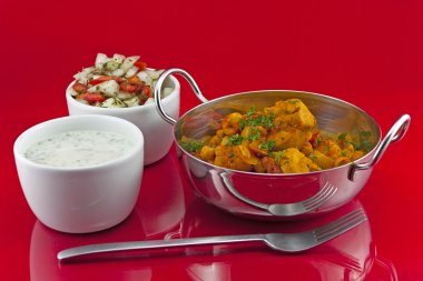 Chicken and chickpea curry clipart